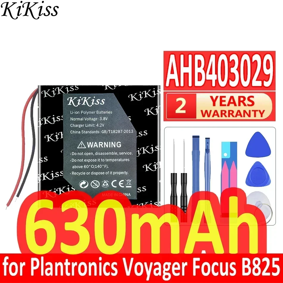 KiKiss Battery 630mAh AHB403029 (2line) for Plantronics Voyager Focus B825 Earphone headset