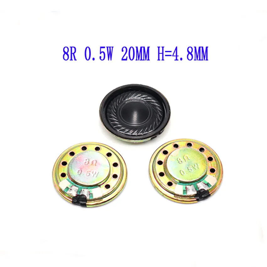 

2PCS 8 Ohm 0.5W Mini Horn Loudspeaker Diameter 20MM 8R Height 4.8mm Ultra-thin Small Speaker Buzzer For Doorbell Intercom Toys