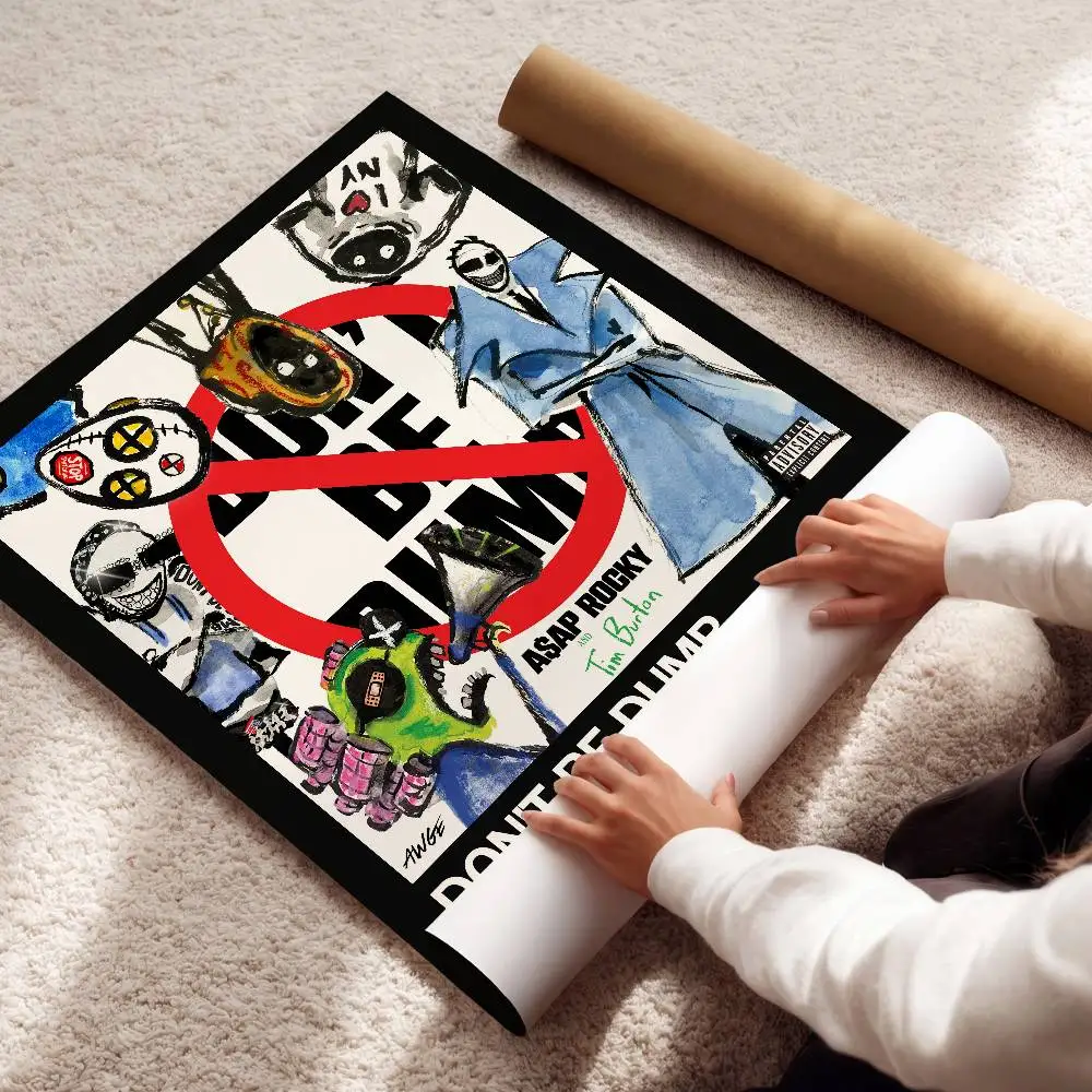 Asap R-Rockys Poster Album Art Cover Songs Rap Pop Singer Band Wall Waterproof Paper Sticker For Living Room Home Decor