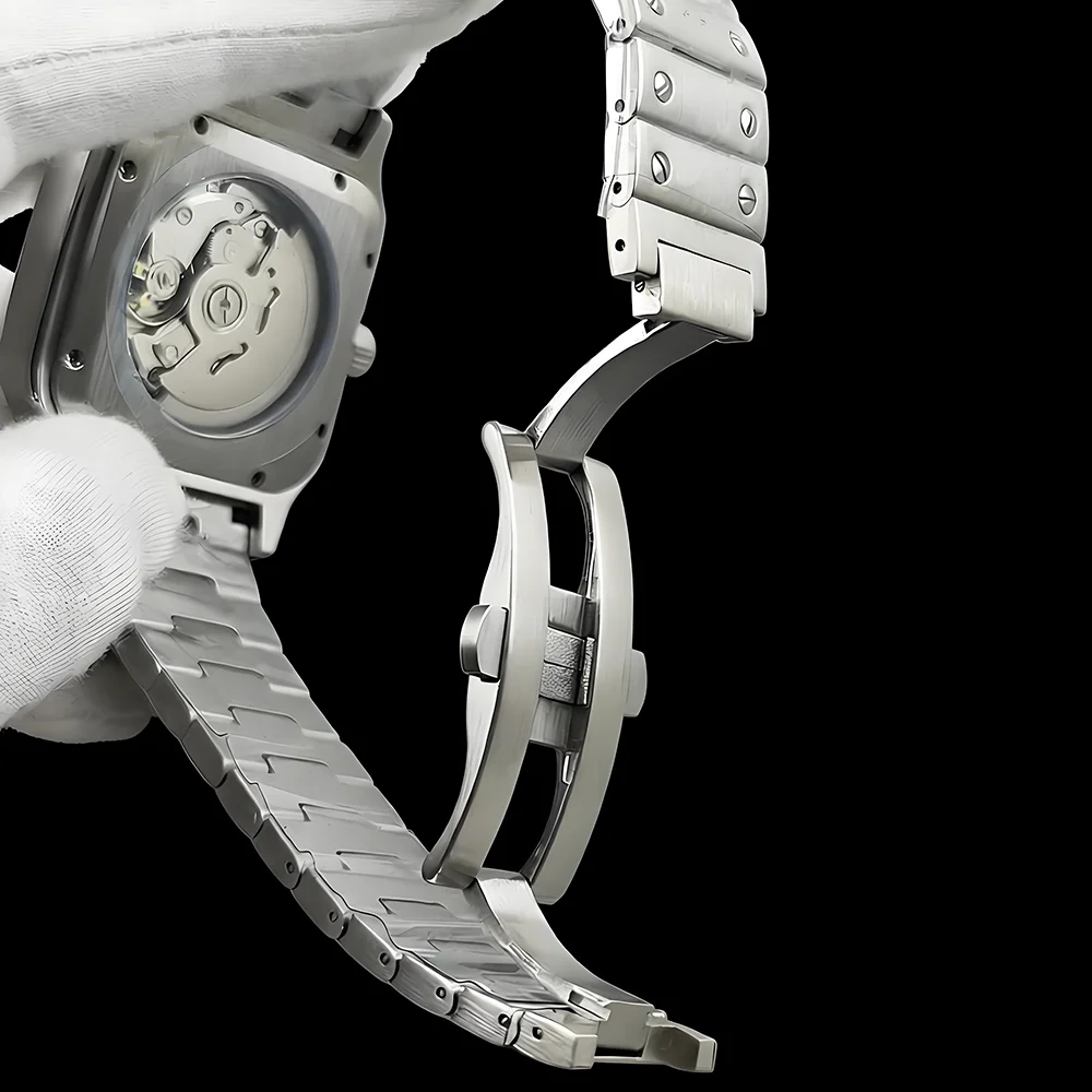 38 مللي متر NH35 حافظة مربع الطلب NH35 ساعة الفولاذ المقاوم للصدأ ساعة شعار مخصص ساعة رجالية ساعة أوتوماتيكية NH35 ساعة يد تعمل بالحركة #6