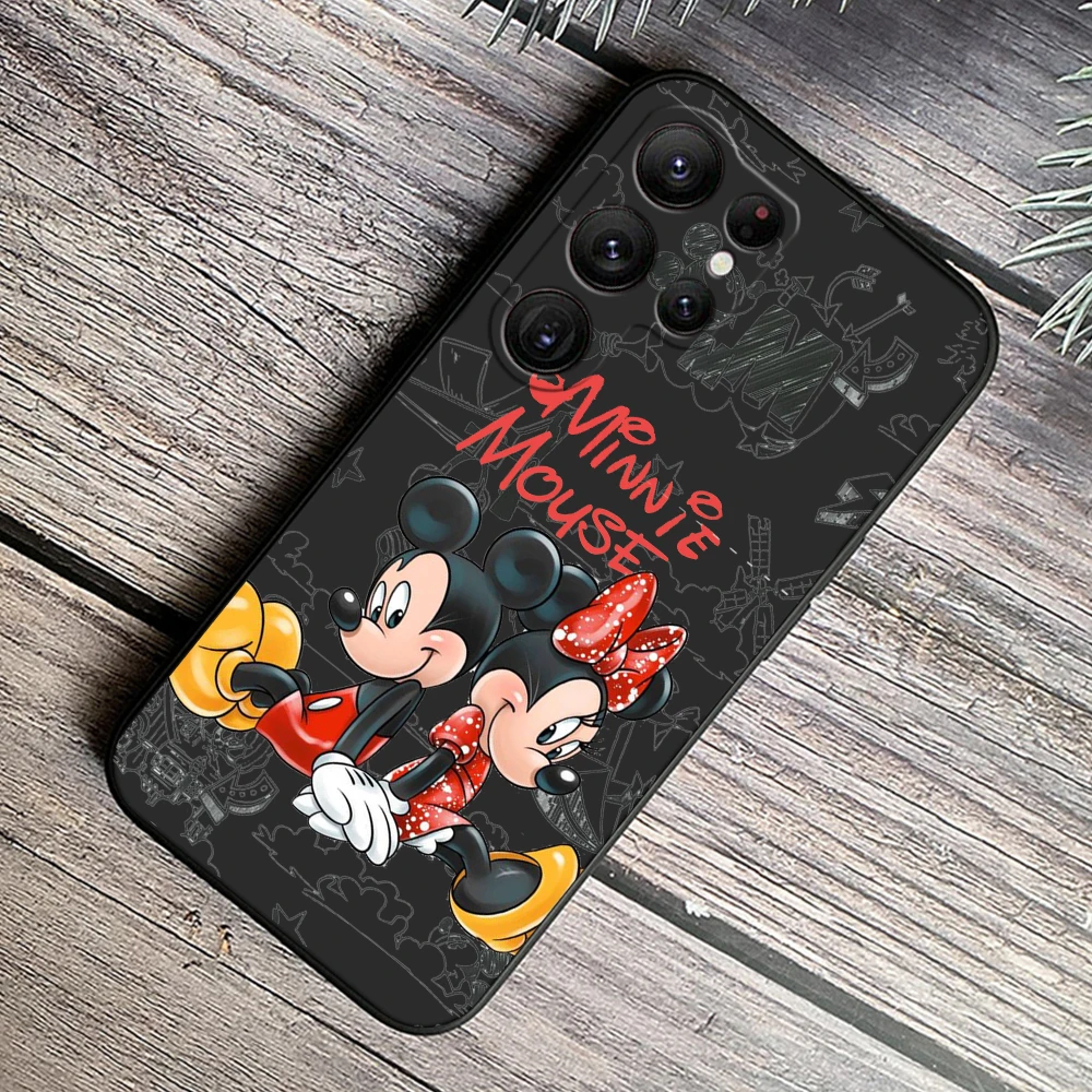 Minnie casing ponsel bayi, sarung HP mode bayi untuk Samsung Galaxy S24 S23 S22 S21 S20 FE S10 S10E Plus Ultra Pro Lite 5G hitam Funda