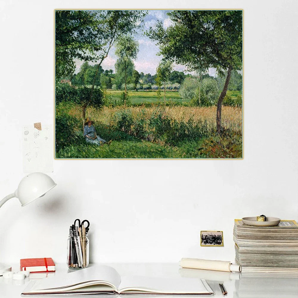 Citon Camille Pissarro《Morning Sunlight Effect, Eragny》Canvas Art Oil Painting Famous Artwork Picture Wall Decor Home Decoration