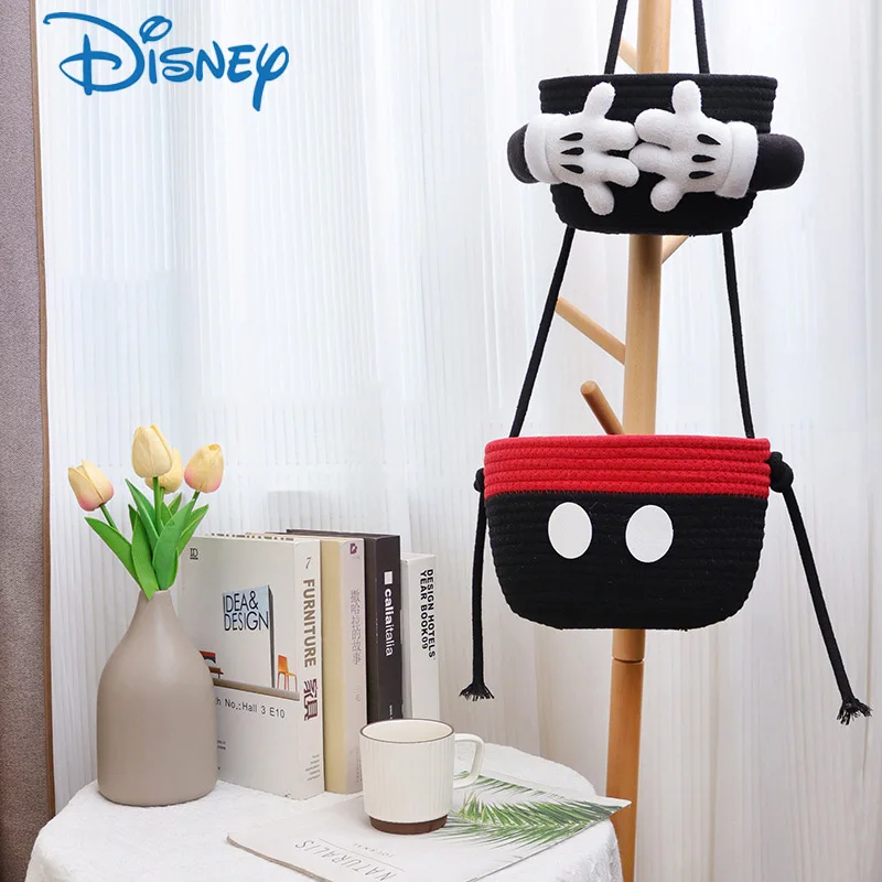 Disney Animation Mickey Mouse Palm Double Layer Storage Basket Cute 3d Wall Hanging Basket Cartoon Braid Storage Box Party Gift