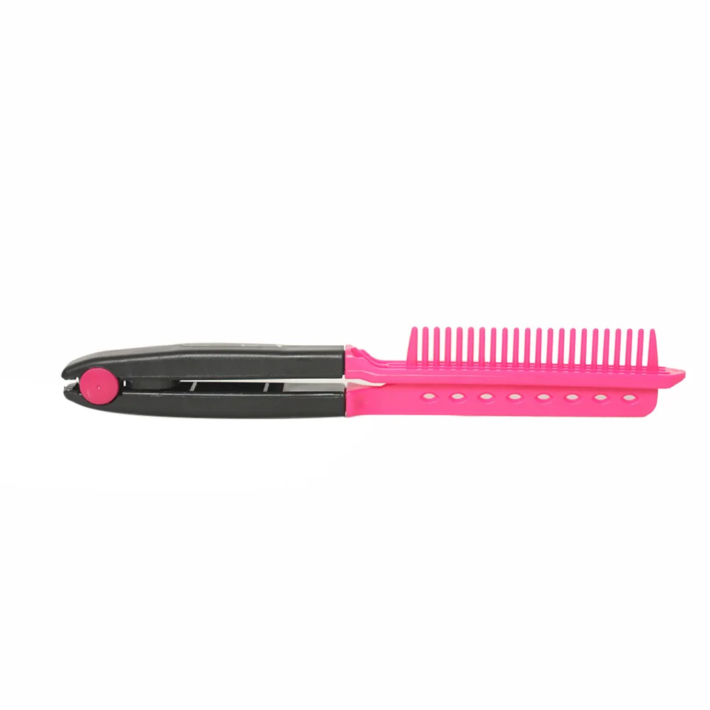 

V Type Comb Salon Quality Hair Straightener Detangle All Hair Types Travel Business Home Use Pink V Shape Comb