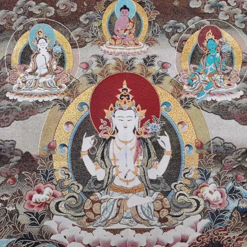 Tibet Thangka Um Pedaço Antigo, Laca, Antigo Bordado, Jiangsu, Fábrica Por Atacado, Transporte Da Gota