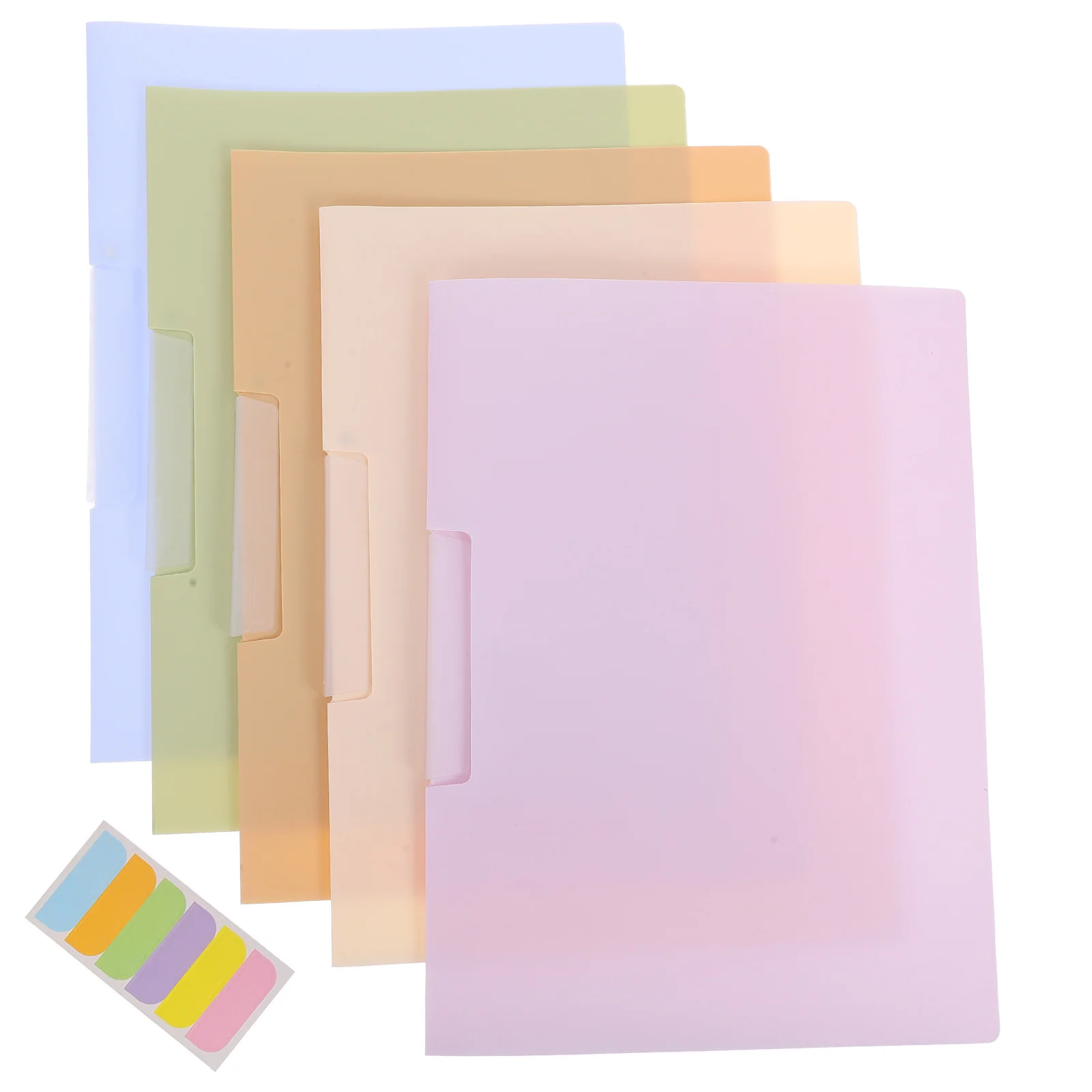 

5pcs A4 Pp File Folders With Rotating Swing Clip Large Capacity Document Folder For School Office Business Presentation Resume