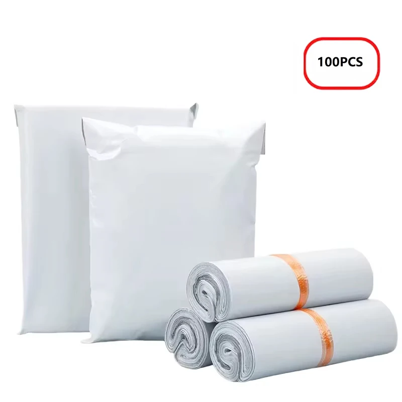 100Pcs Express Storage Bag PE Plastic Courier Envelope 15x25cm - 35x45cm Waterproof Self Sealing Bag For Small Business Packing