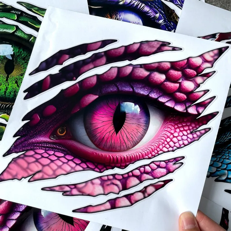 ملصقات الدراجات النارية عيون الوحش تعديل مقاوم للماء المصباح تعديل ملصق التلاميذ الثنائية لسيارات الدفع الرباعي RV التخييم NIU Emma