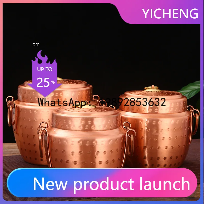 

PYJ Outdoor Picnic Copper Pot Stewed Rice Red Copper Soup Cooked Rice Pot