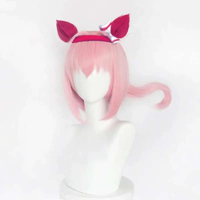 Uma Musume Haru Urara peluca de Cosplay Uma Musume Pretty Derby peluca de cola de caballo rosa pelo sintético resistente al calor fiesta de Halloween