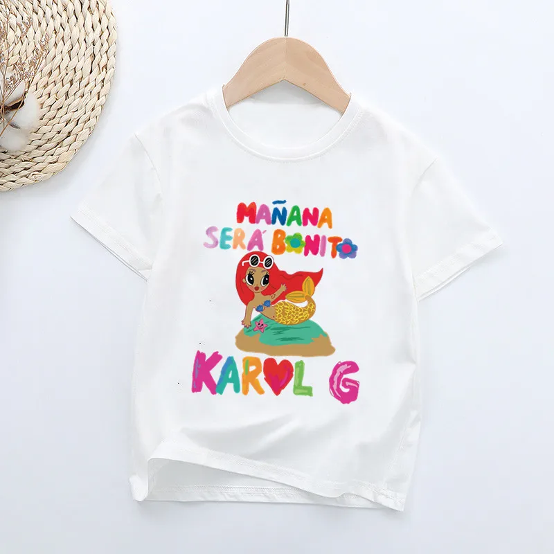 Manana Sera Bonito Karol G Bichota Print Kids T shirt Fashion Baby Girls Summer Boys Clothes Children Short Sleeve T-shirts