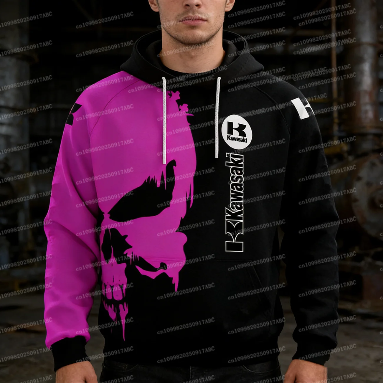 

(Kawasaki) Весна и осень Мужская толстовка с принтом Kawasaki Футболка с капюшоном Женская толстовка Детская толстовка Уличная спортивная толстовка