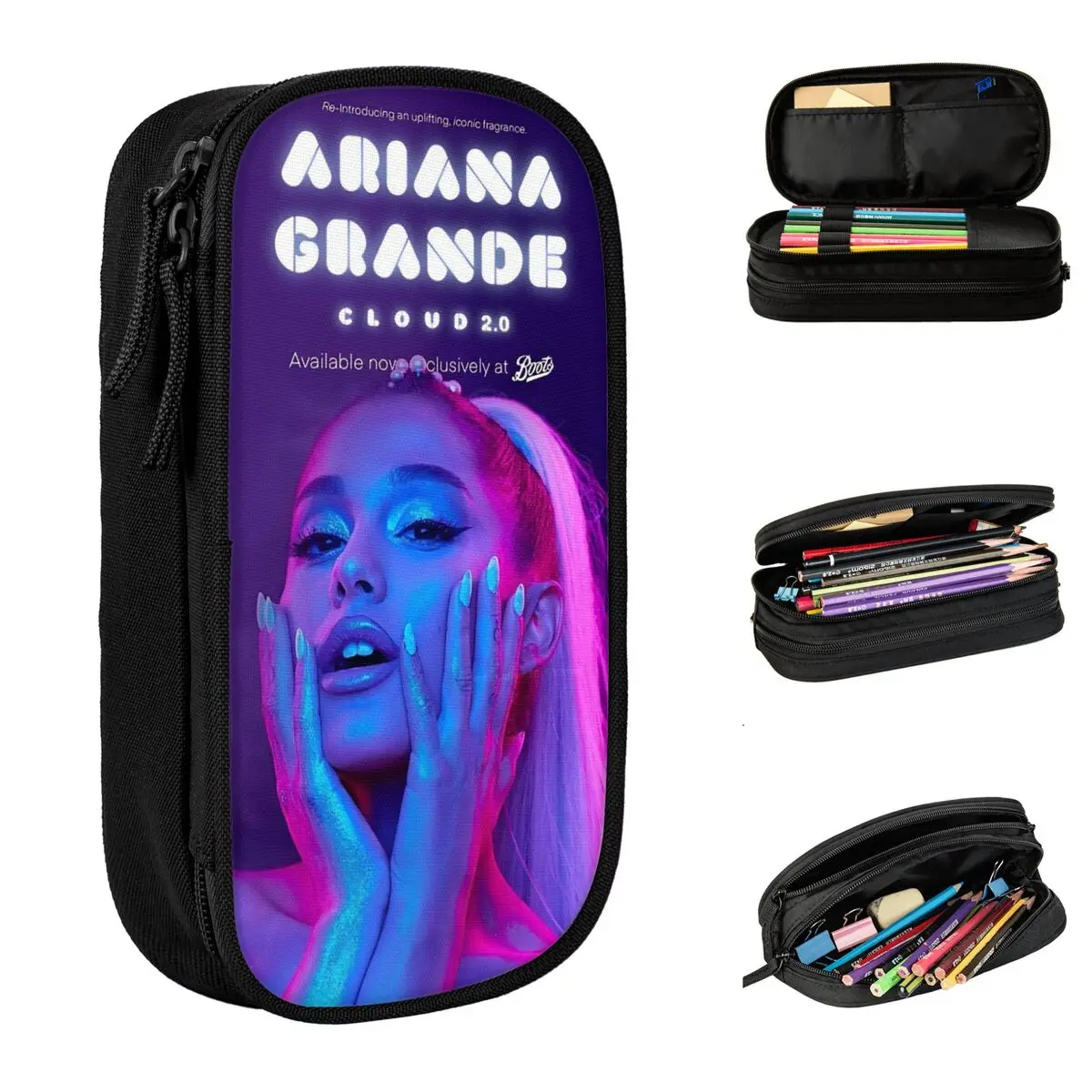 Arianas Grands Pop Singer Pencil Case Classic Pen Box Bag Girl Boy Large Storage Office Cosmetic Pencilcases