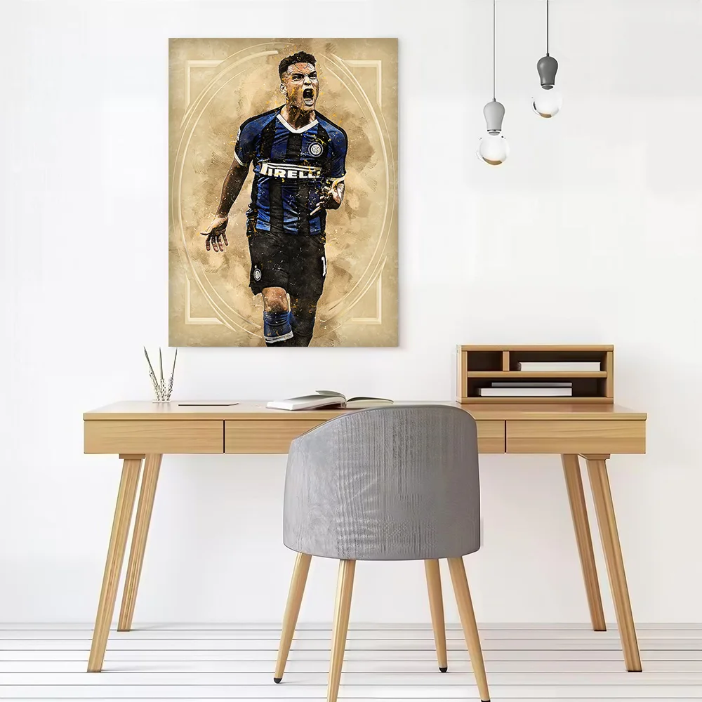 Lautaro Martinez Printed Canvas Poster Custom Pictures Wall Art Canvas Painting for Gamer Decoration Living Room Wand Deko Home