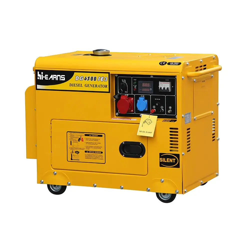 

5KW 6KW 7KW 50HZ 380V 400V Silent 70dB air Cooled Industrial Diesel Generator