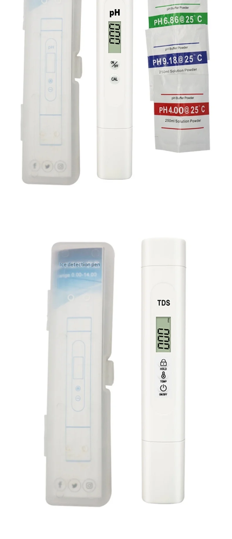 Type TDS PH Pen PH/Acidity Meter 0.01pH Accuracy For Hospital Swimming Pool Use Customizable New
