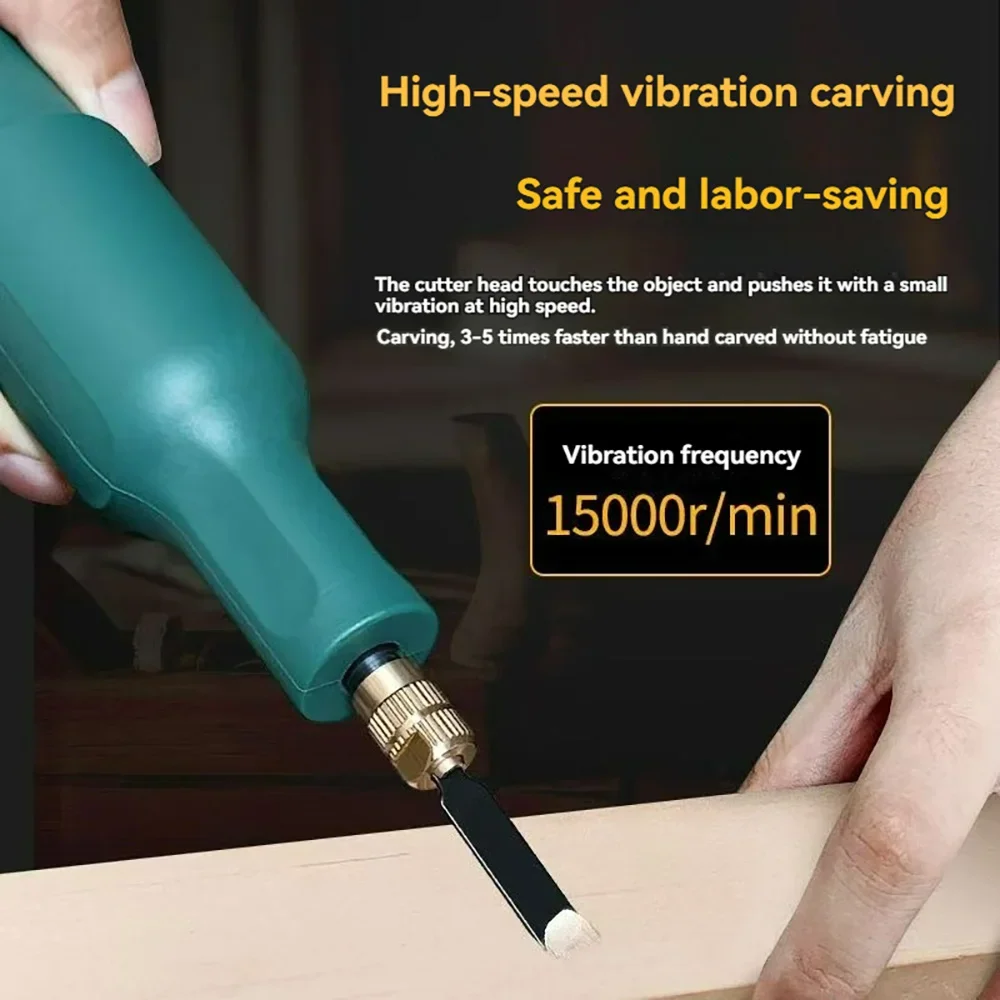 20PCS Blade Electric Graver Lithium Battery Carved Carpentry Tools 4.2V 15000RPM Wood Milling Cutter Router Woodworking Trimmer