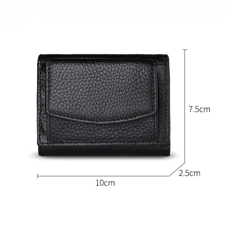 Men Women Cute Short Wallet Solid Color Hasp Coin Purse Bank Credit Card Holder Slim Small Money Bag Small Black Purse