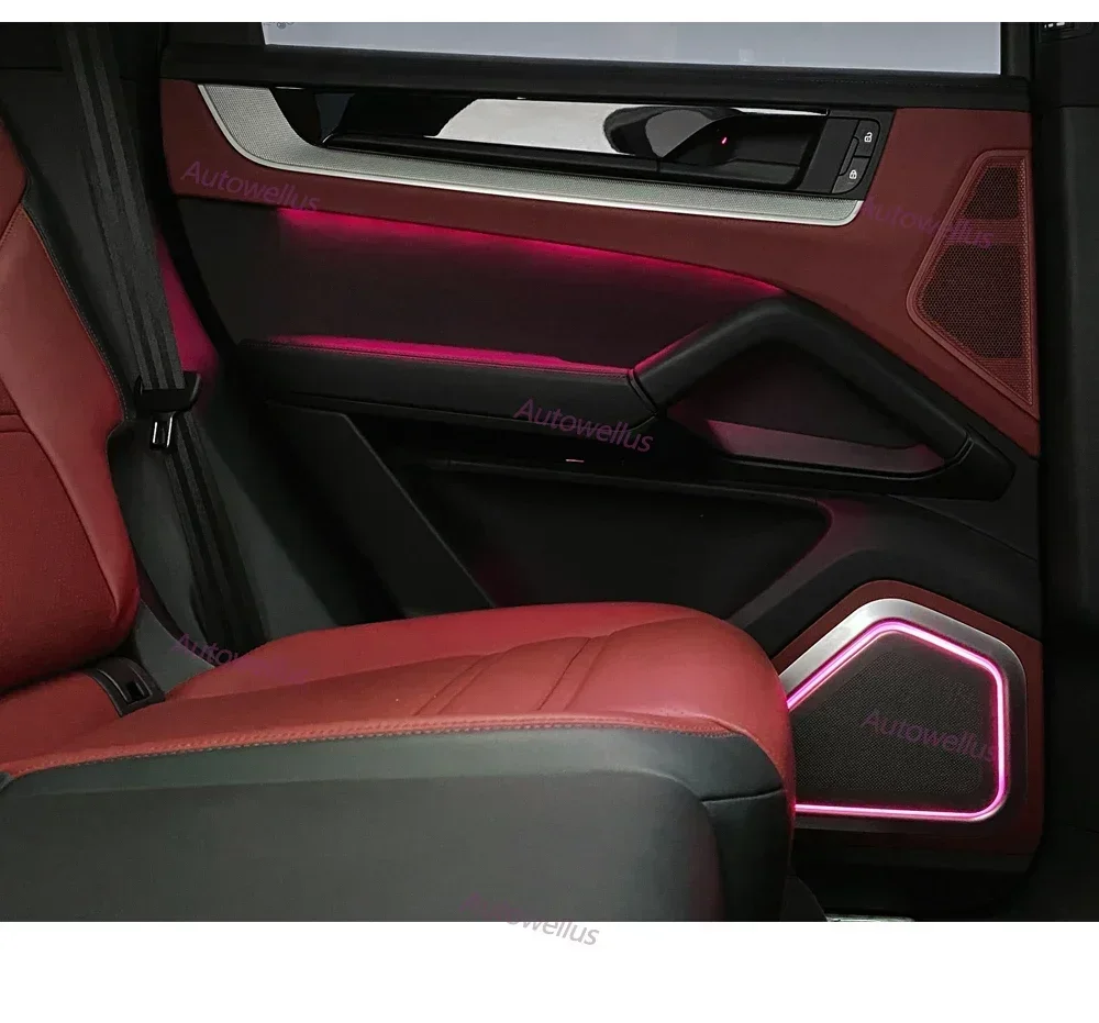 

Электрическая задняя дверь, светодиодная автомобильная окружающая лампа, сменная дверная панель, декоративная атмосферная лампа для Porsche Cayenne 2024