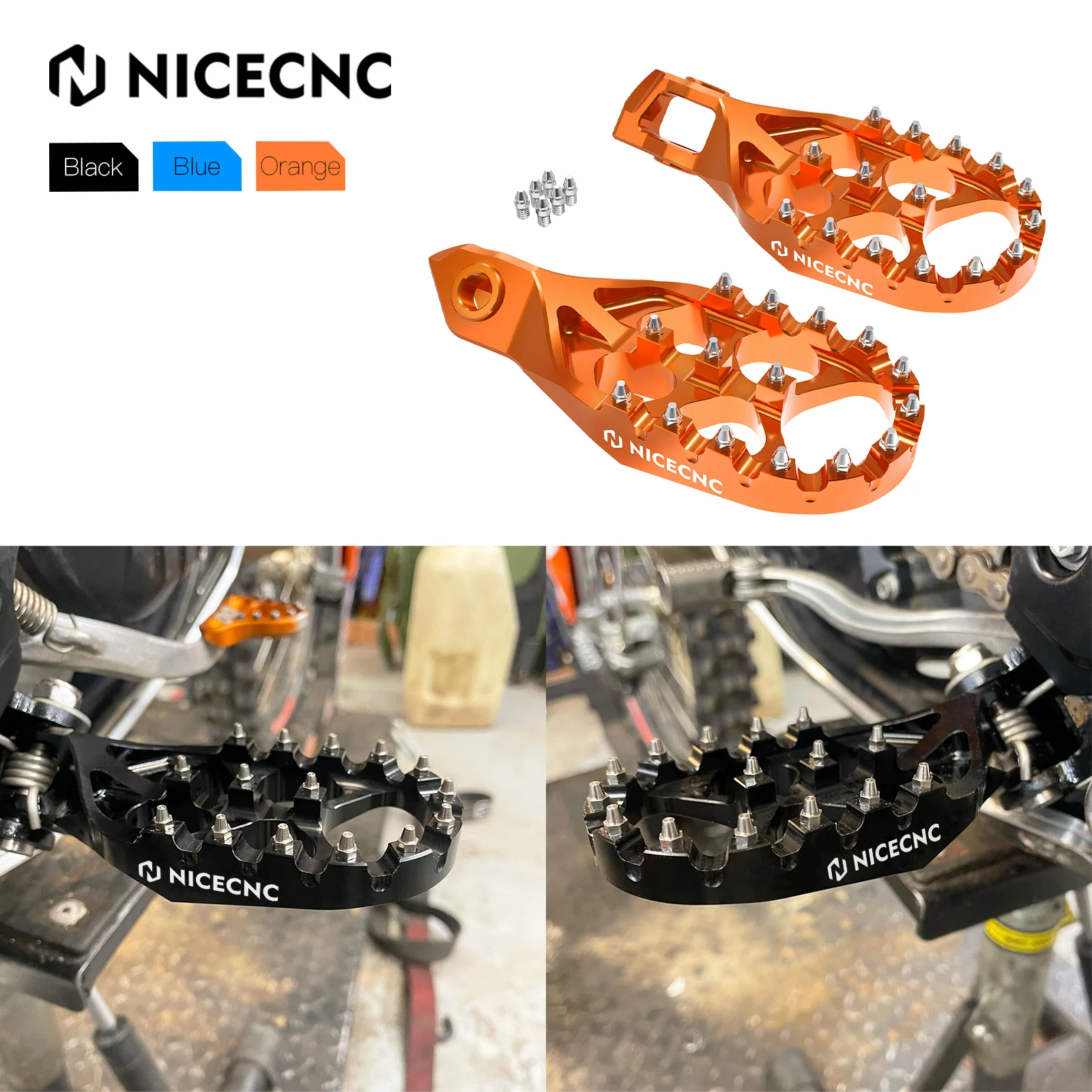 NICECNC For KTM EXC 300 2024 EXC EXCF XCW 500 450 400 350 300 250 200 150 125 SX SXF XC XCF 2023 Forged Foot Pegs Footrest Pedal