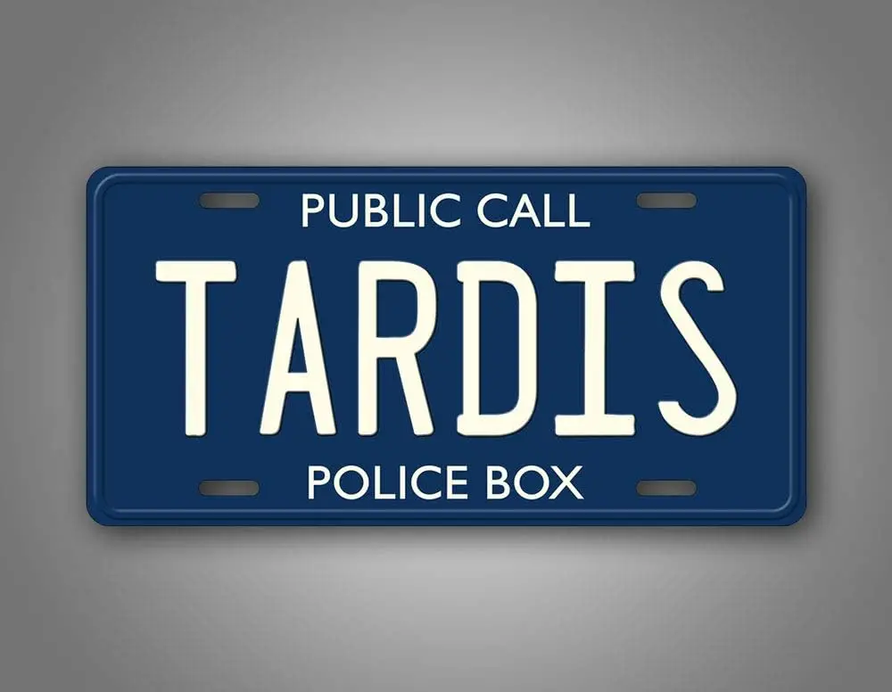 Signsonline-Online Doctor Who Tardis License Plate, Chamada Pública, Police Box, Auto Tag, Decoração para casa, Metal Wall Sign