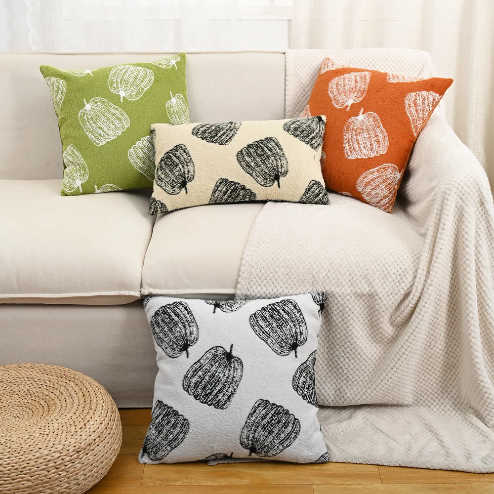 

Halloween pumpkin jacquard plush pillowcase Home Festival Decor Creative Sofa Couch Pillow Case Cushion Cover Home Decor dakimak