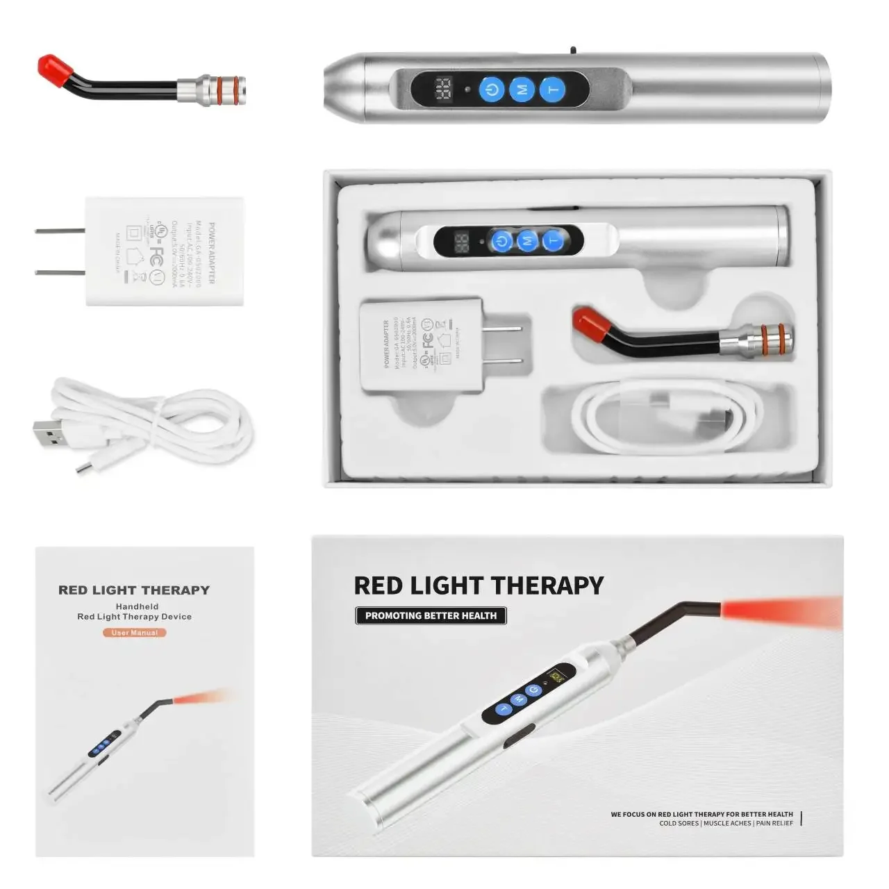 Dispositif de luminothérapie au Laser pour douleurs froides, traitement des douleurs, baguette infrarouge pour la bouche, le nez, les oreilles, les genoux, les mains, la cheville, soins de la peau, 2024