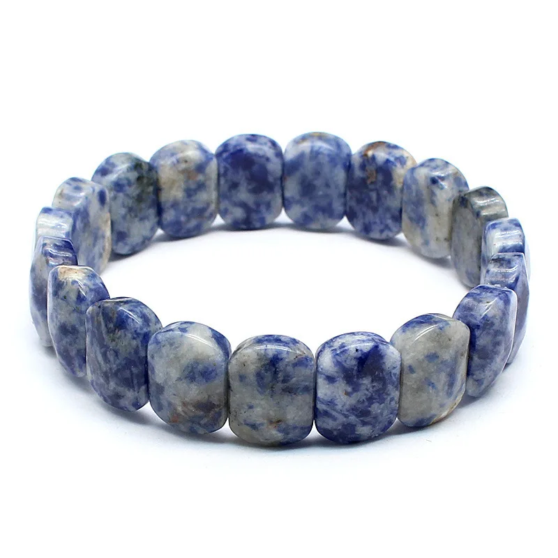 1pc Naturstein Quadrat Perlen Strang Armband Amethyst Rosenquarz Healing Kristall Armreif Schmuck für Frauen Männer Geschenk – Detail 11
