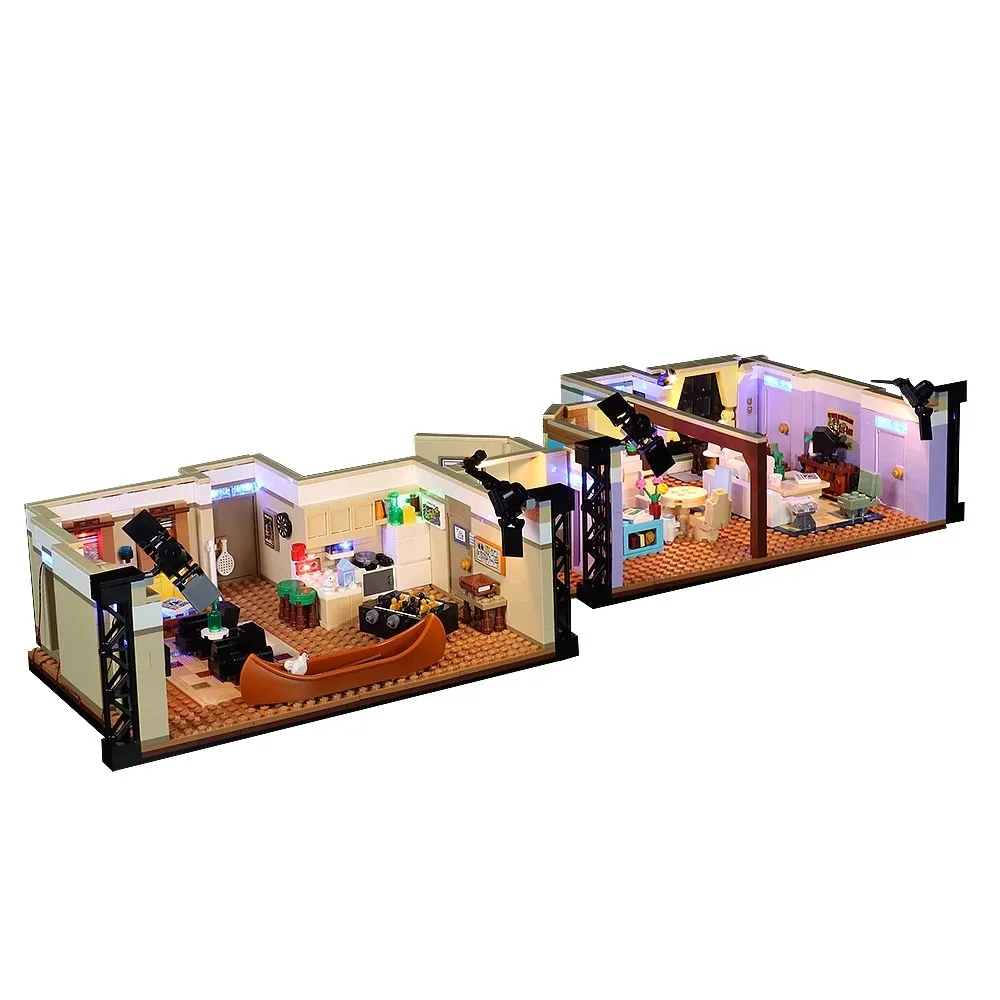 نموذج مجمع من قطع البناء التعليمية للأطفال على شكل شقة مونيكا وراشيل من مسلسل فريندز، هدايا للأولاد والبنات