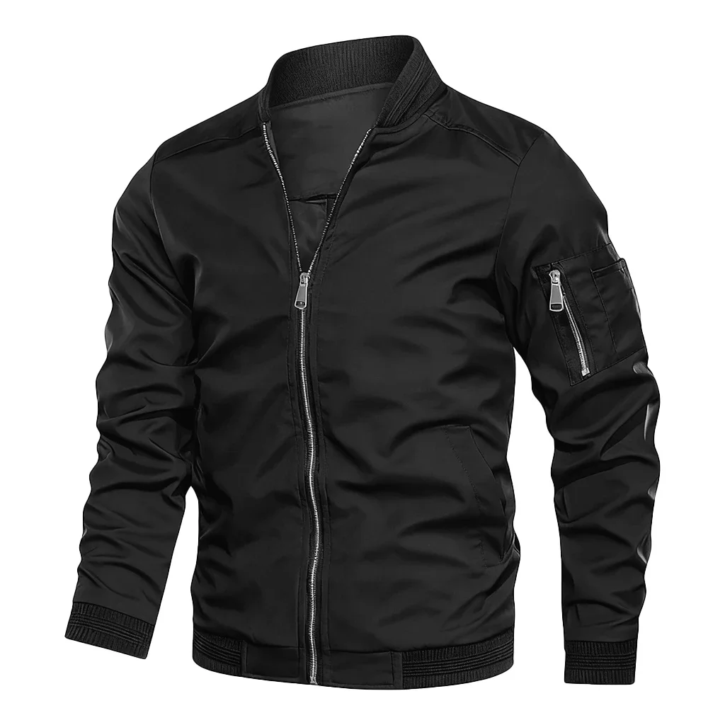 Fall Winter Quality New Men's Jackets Fashion Young Men's Jackets Baseball Clothing Bomber Jacket Basic Style Solid Color Coat