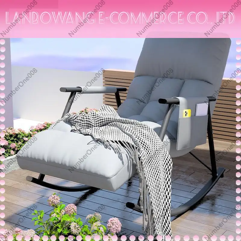 Folding Rocking Recliner Chair for Living Room Balcony, Adjustable Lounge Chair Relaxing Sofa for Adult