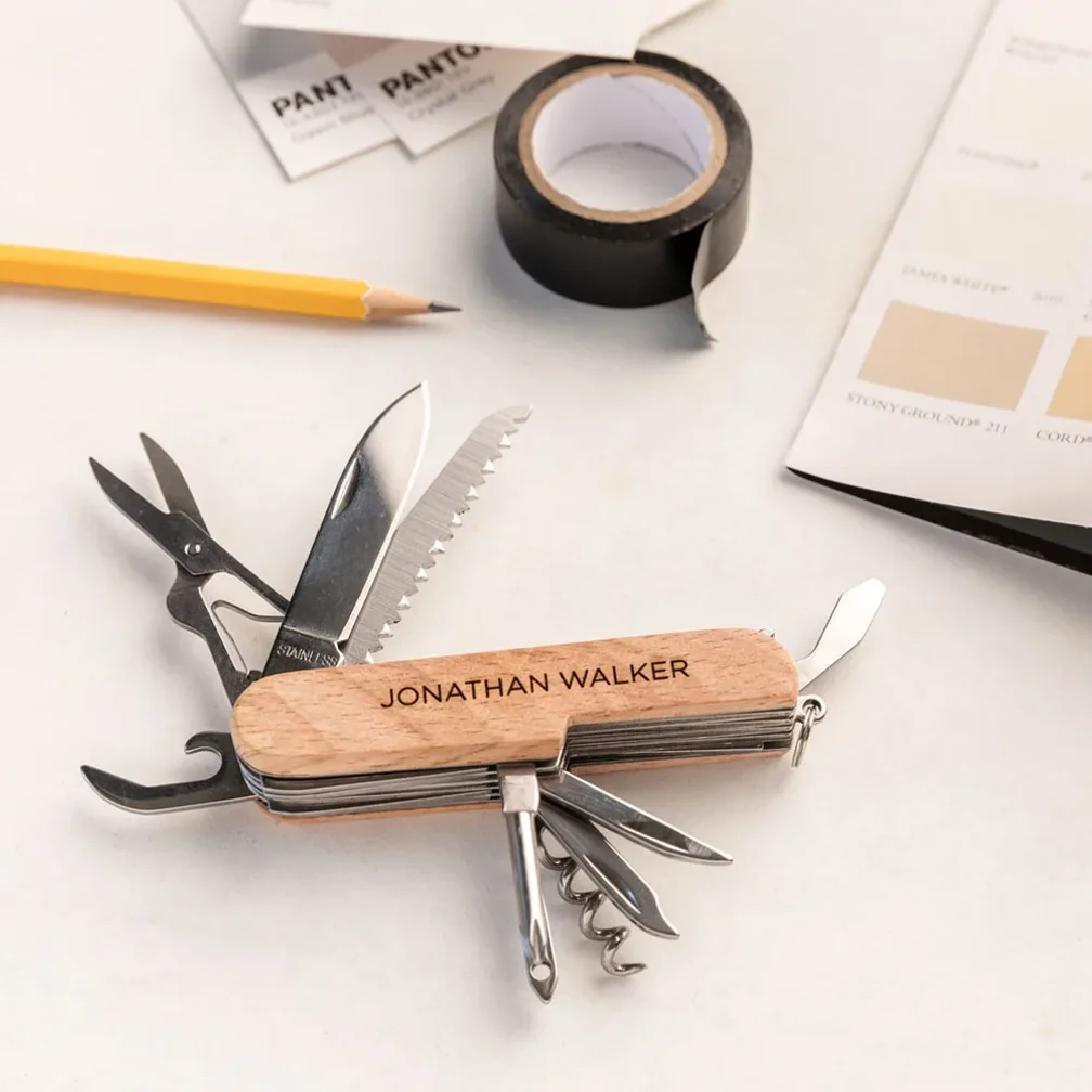 Personalized Multi-function Tool Wooden Corkscrews Wine Opener, Portable Beer Bottle Opener, Custom Name Logo Wedding Gift