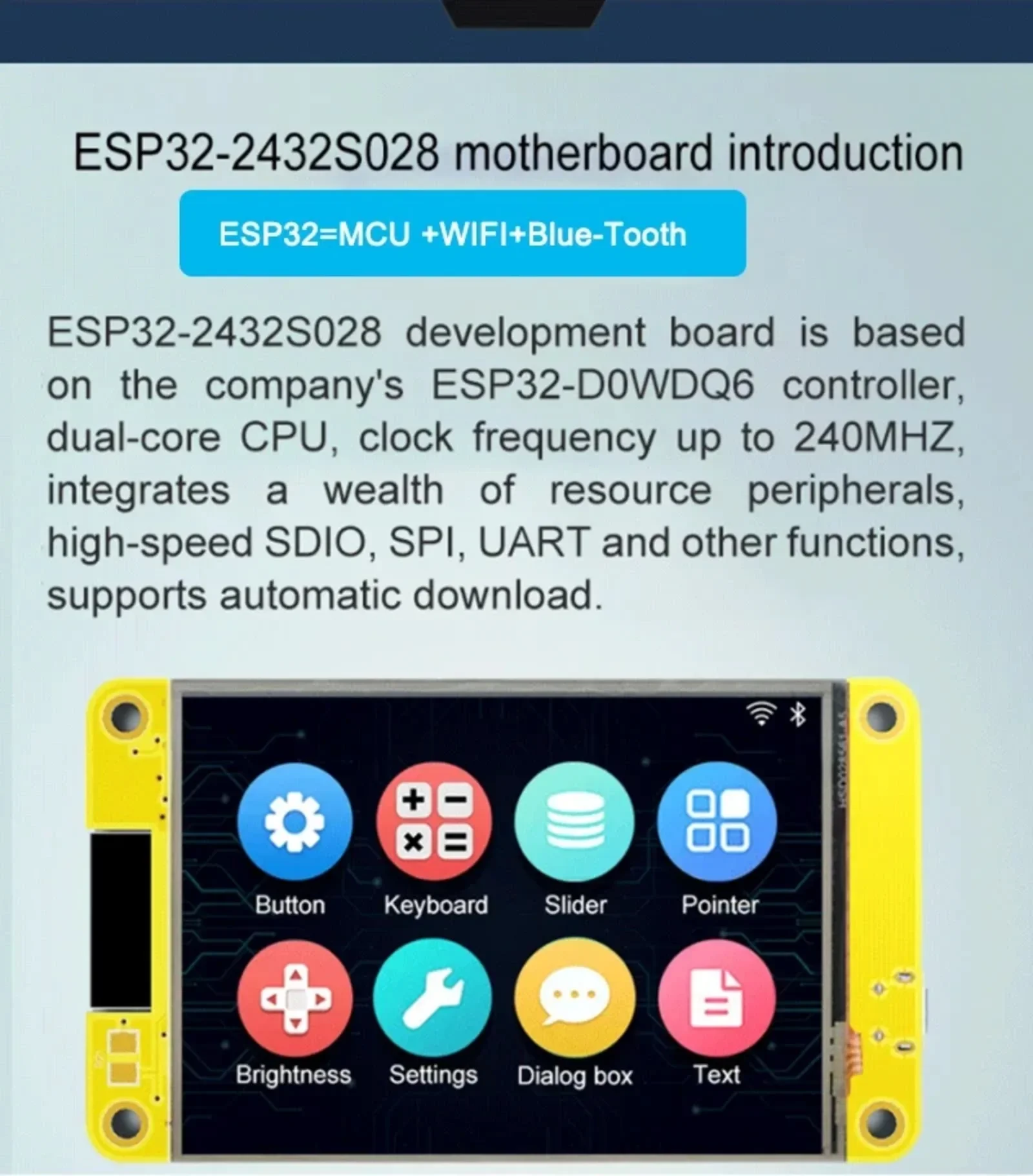 ESP32 2.4 2.8 3.2 4.3 inch TFT Resistive Touch Screen Display ESP-32S ESP-WROOM-32 Blue-tooth WIFI Dual Core ILI9341 Driver