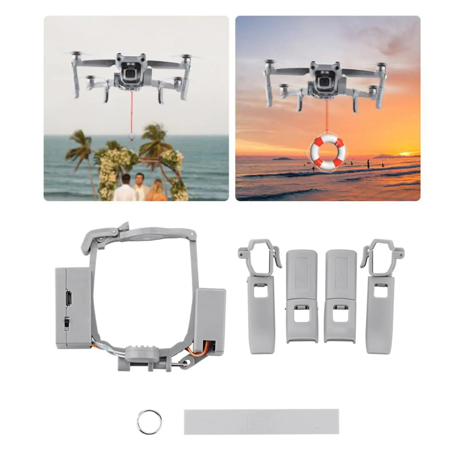 Air Dropping Thrower for DJI Mavic Air 2 Accessories Drone Fishing Line Release Payload Device with Heightened Landing Gear