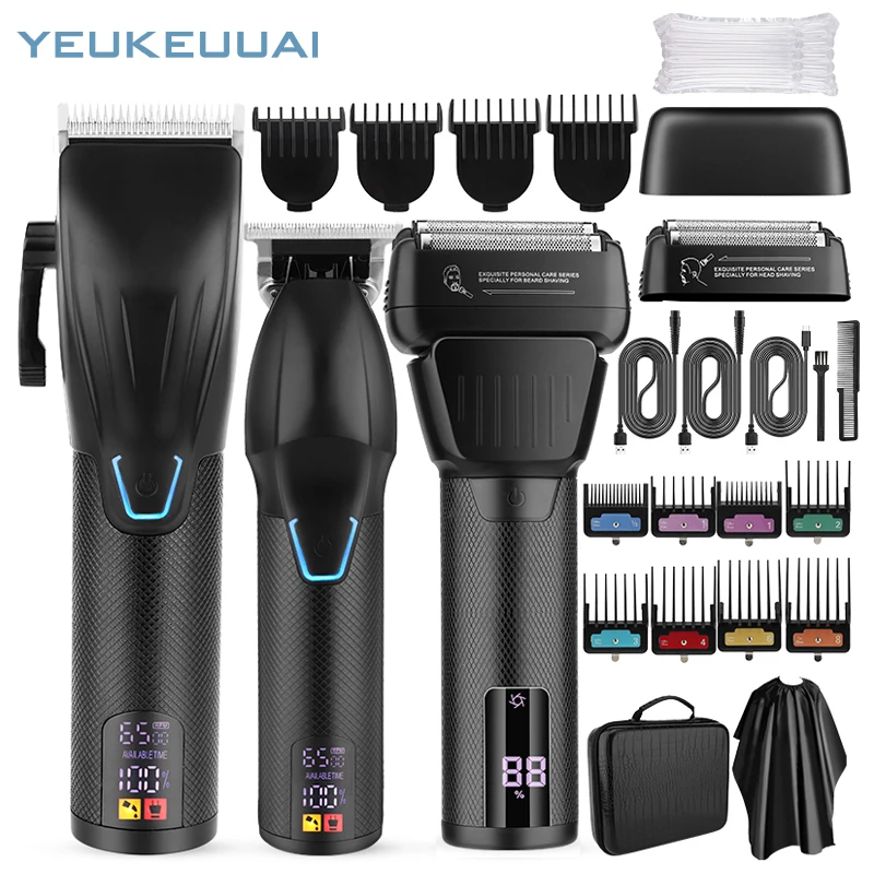 LM362 21pcs New 3 in 1 Professional Hair Clipper and Electric Shaver Set for Barber Men Hair Trimmer Shaver Hair Cutting Machine