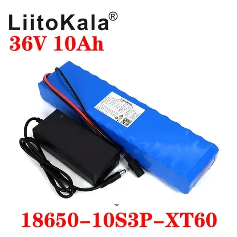 LiitoKala 36V 10Ah 18650 rechargeable lithium battery pack 10S3P 10000mAH 500W high-power modified self skateboard with BMS XT60