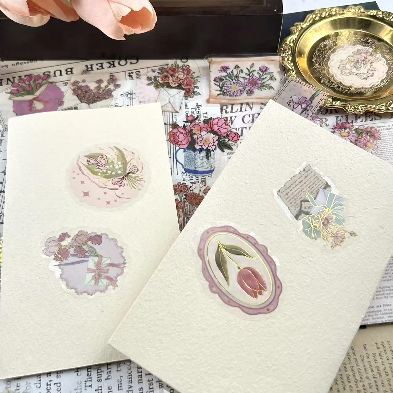 50 قطعة من ملصقات الحيوانات الأليفة لعملية ختم الساخن على شكل زهرة وردية يمكنك صنعها بنفسك حافظات هواتف مزخرفة ومكاتب وخوذات وملصق هدايا مقاوم للماء