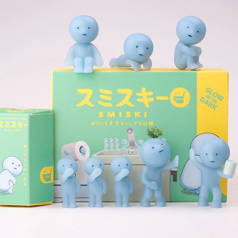 

Smiski слепая коробка, все стильные светящиеся зрение, кавайная кукла, орнамент, модель для девочек, анимация, украшения, поставки, подарок на день рождения