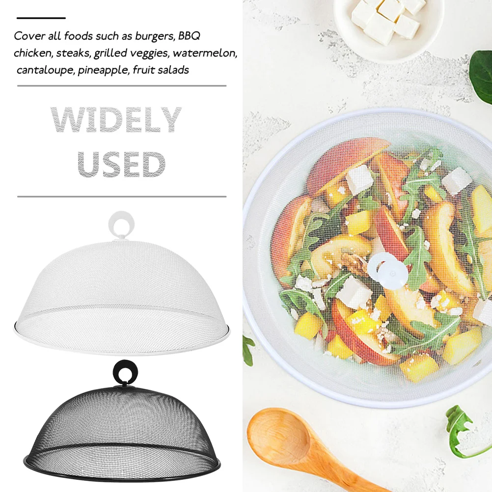 

2pcs Stainless Steel Food CoverMesh Screen Dome Household Protective Cover for BBQ Burgers Fruits Outdoor Use