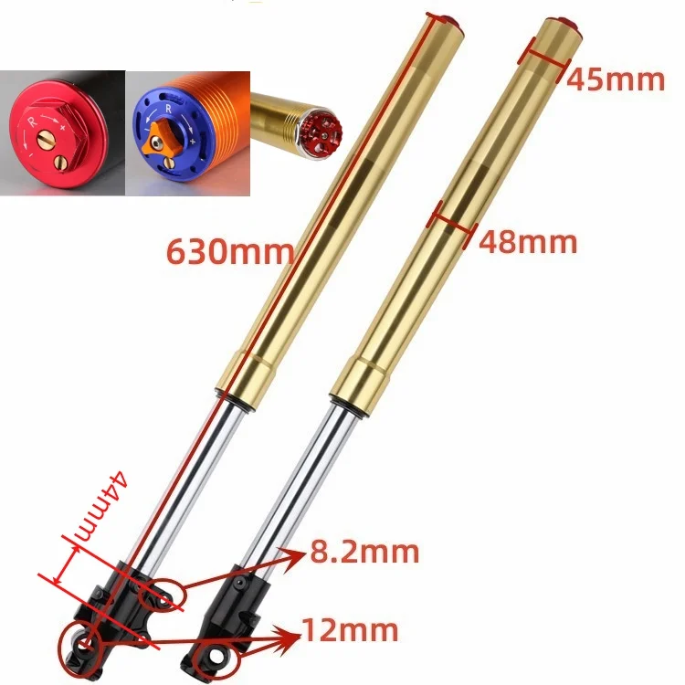 SXJZ Hot Popular Aluminium Alloy 44mm Brake Single Adjustable Suspension Pit Bike Inverted Front Fork
