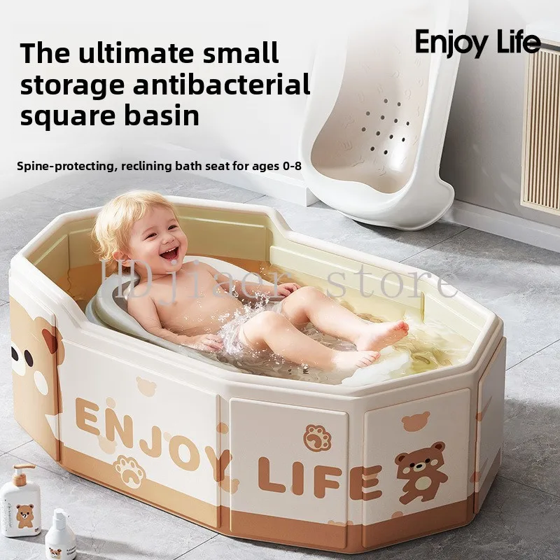 

Baby Children's Bath Bucket Folding Household Baby Sitting Bucket Bath Tub Large Swimming Bucket