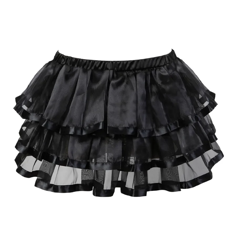 Mulheres Sexy em Camadas Mini Saia Tutu, Malha Listrada Saia Plissada, Moda Showgirl, Saias Party Dance, Ruffled, Plus Size S-6XL