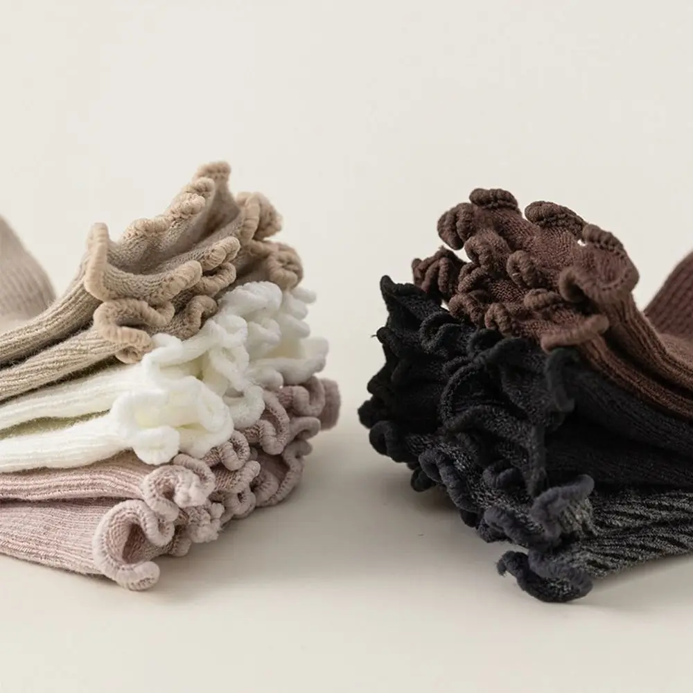 

6Pairs Fashion Ruffle Baby Cotton Socks Breathable Cute Short Tube Socks Autumn Spring Mid-calf Toddle Sweet Socks Newborn