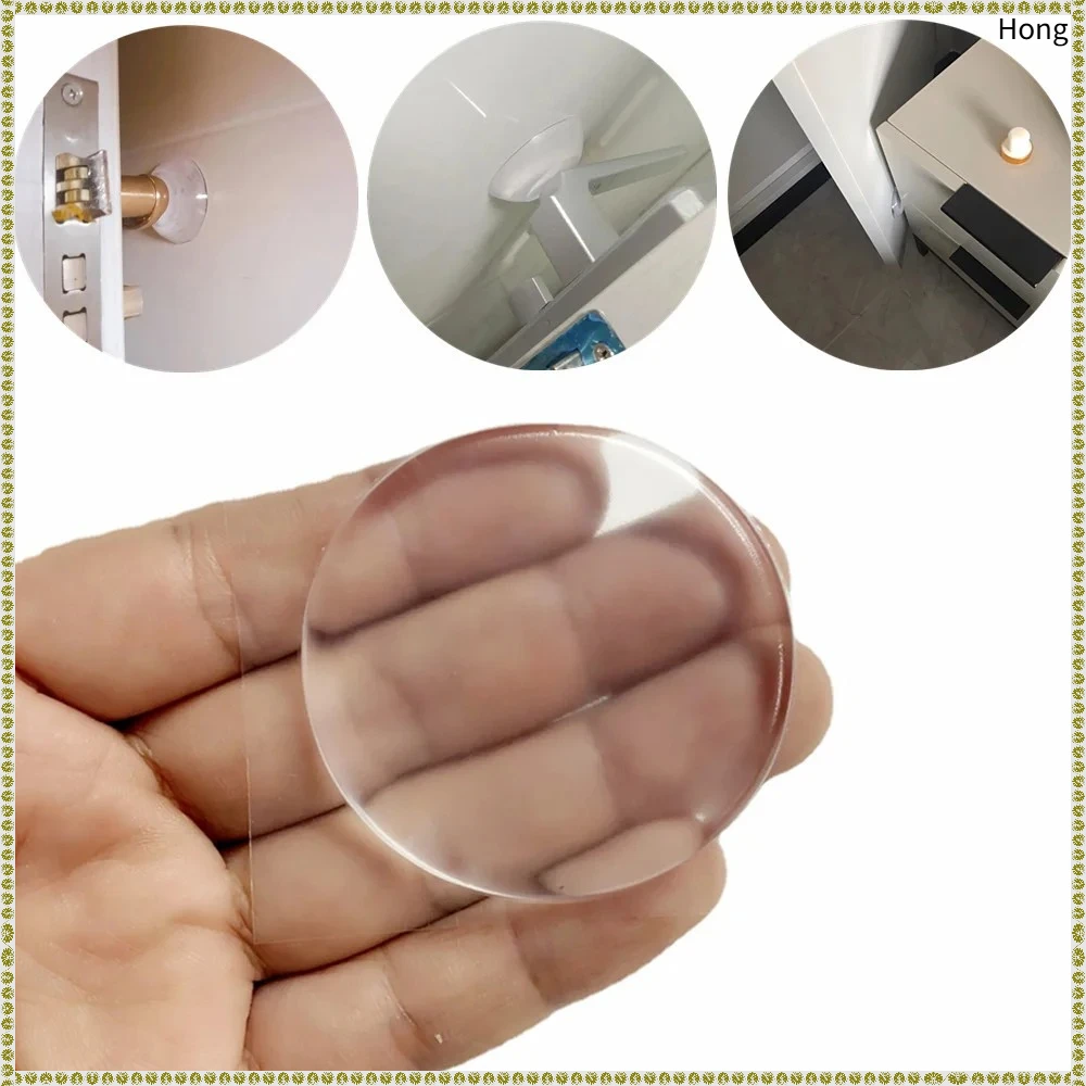 6/1pcs Door Handle Bumper Protective Plug Transparent Silicone Wall Protector Non-slip Round Door Stopper Muffler Self-adhesive