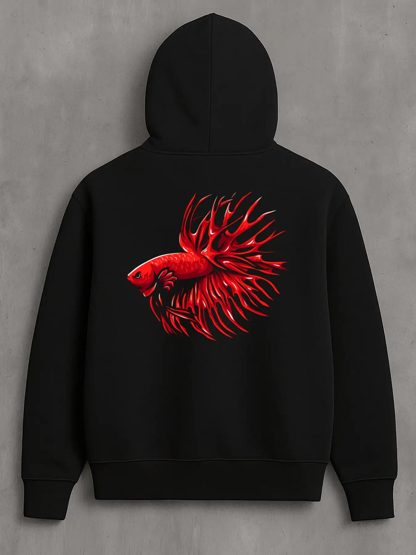 

Flame Red Betta Fish Pattern Hoodie,, Funny T-shirt, Motivational Words