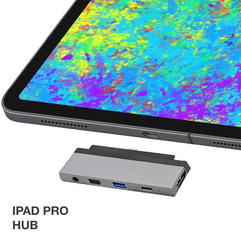 5 In 1 USB C HUB Suitable For iPad Pro USB Hub Docking Station With HDMI 3.5mm Audio PD USB 2.0/3.0 TYPE C Expansion Adapter