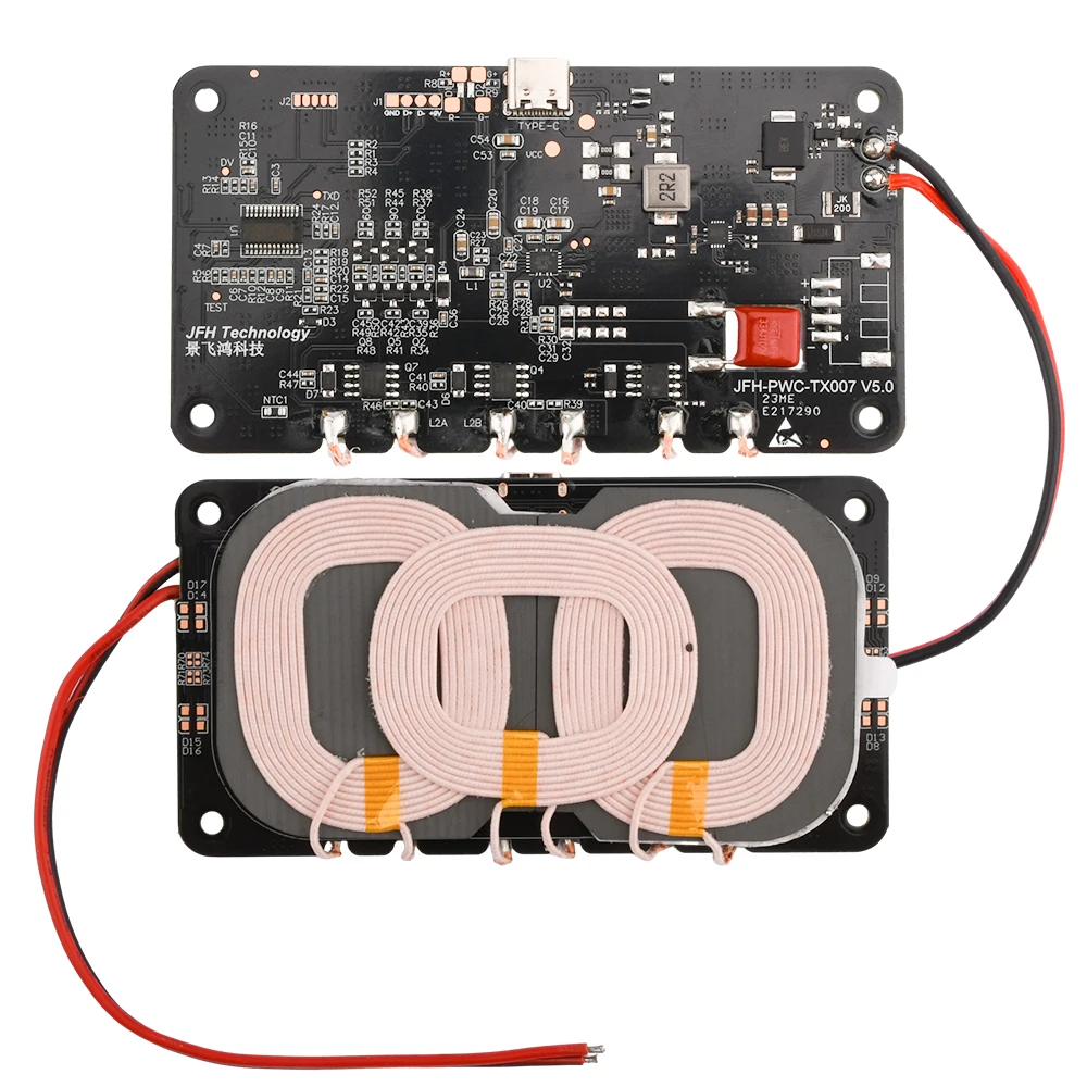 Car 3-coil 20W High-power Wireless Charger Module with Type-C Wireless Fast Charger Charging Transmitter Module Circuit Board