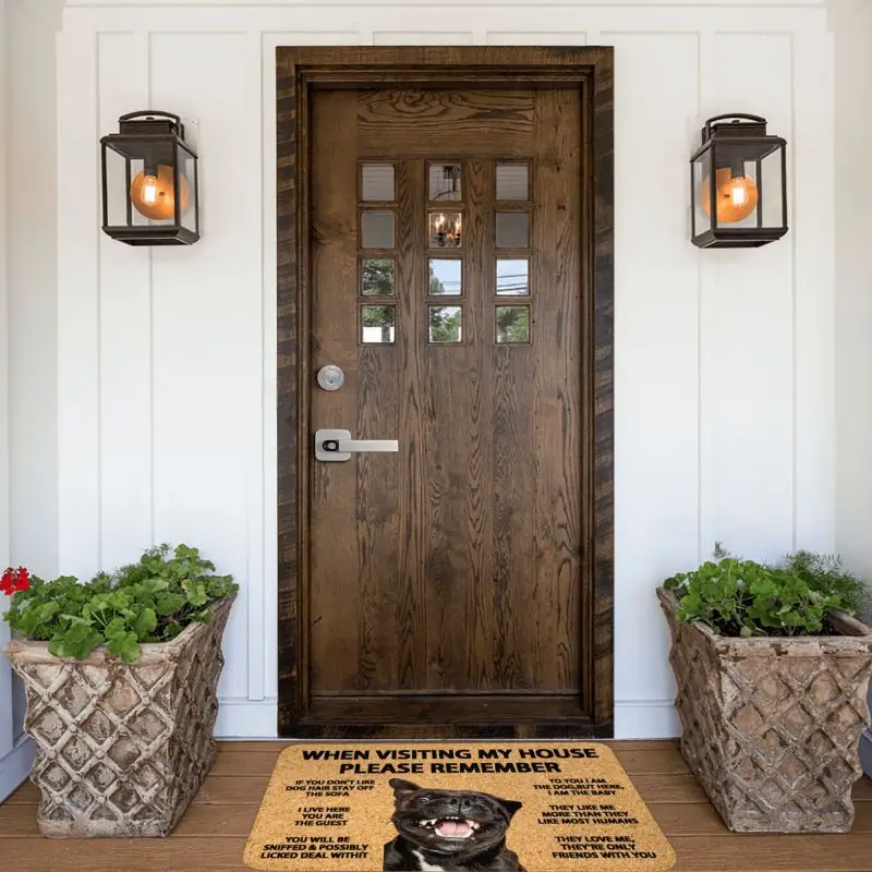 Please Remember Staffordshire Bull Terrier Doormat Mat Anti-Slip Kitchen Bath Garage Living Room Entrance Rug Carpet 40*60cm