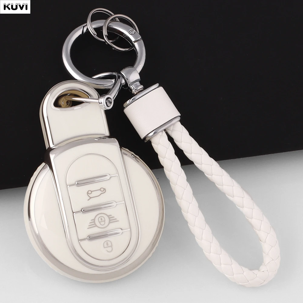 Fashion Pink TPU Car Key Case Cover For BMW Mini Cooper F55 F56 F57 F54 F60 JCW Clubman Countryman Protected Shell Fob Keychain - view 3