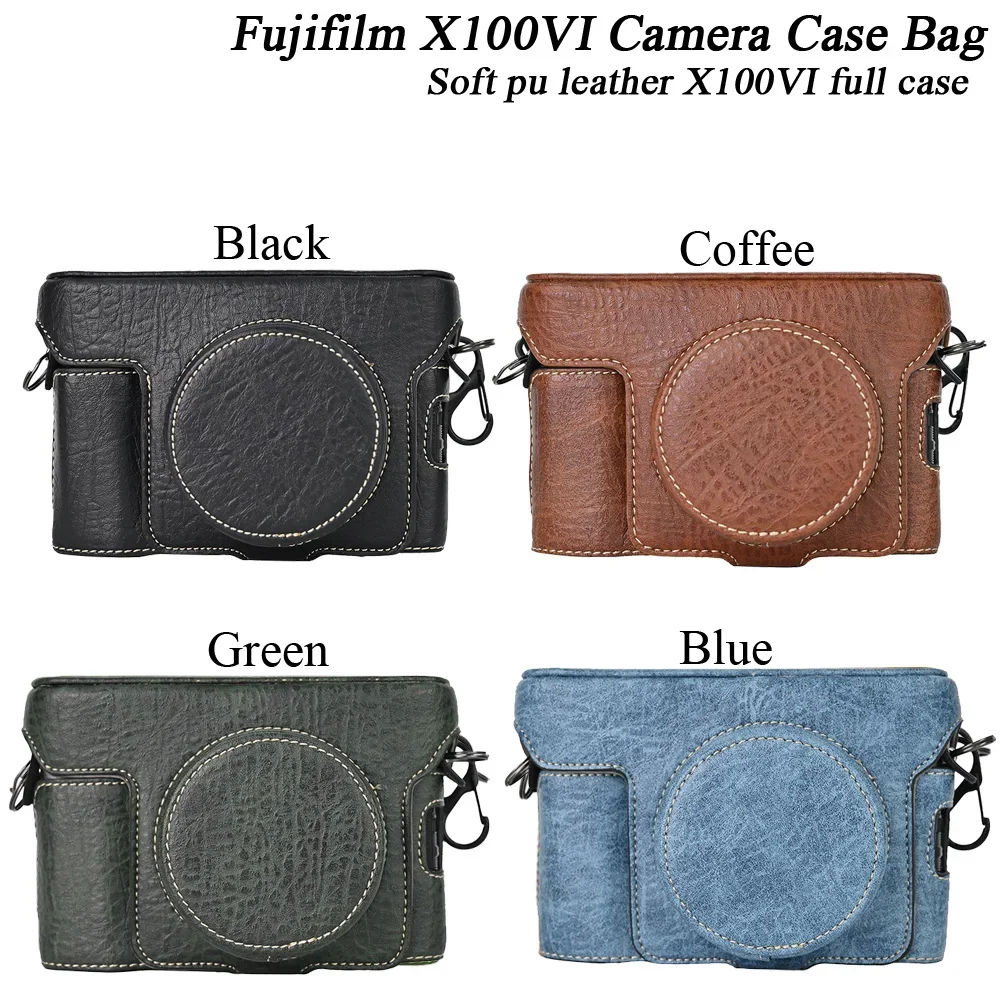 Luksusowa torba na aparat X100VI ze skóry Pu do aparatu Fujifilm X100VI z paskiem Mini Case